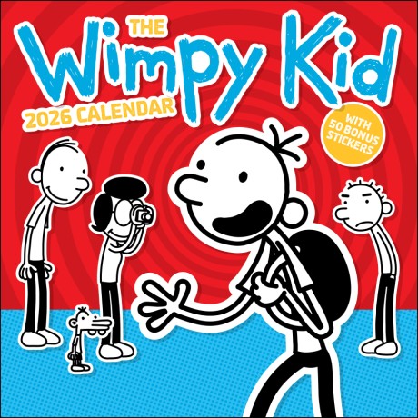 Cover image for The Wimpy Kid 2026 Wall Calendar with 50 Bonus Stickers