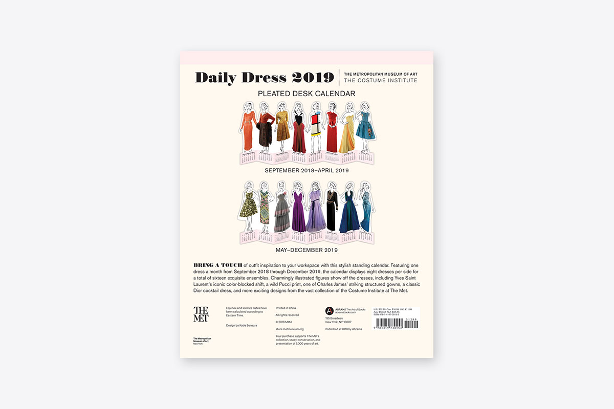  Daily  Dress  2019 Pleated Desk Calendar  Desk ABRAMS